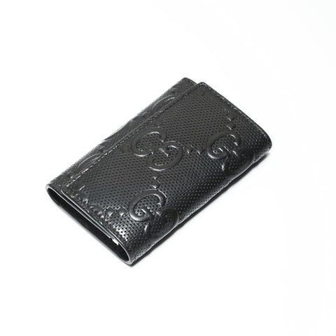 GUCCI GG embossed leather Key holder  black WS23884