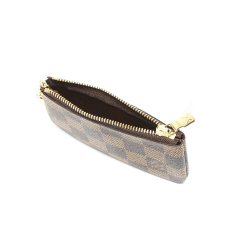 LOUIS VUITTON 2017 Damier Pochette Cle Coin case PVC Brown WS23891