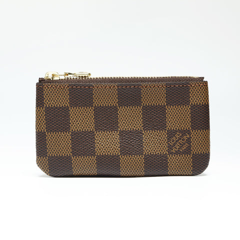 LOUIS VUITTON 2017 Damier Pochette Cle Coin case PVC Marron WS23891