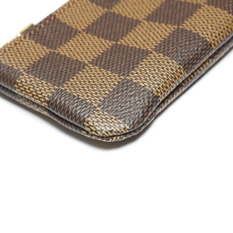 LOUIS VUITTON 2017 Damier Pochette Cle Coin case PVC Brown WS23891