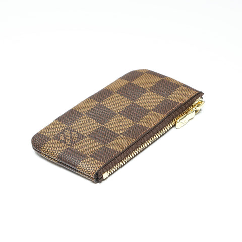 LOUIS VUITTON 2017 Damier Pochette Cle Münzetui PVC Braun WS23891