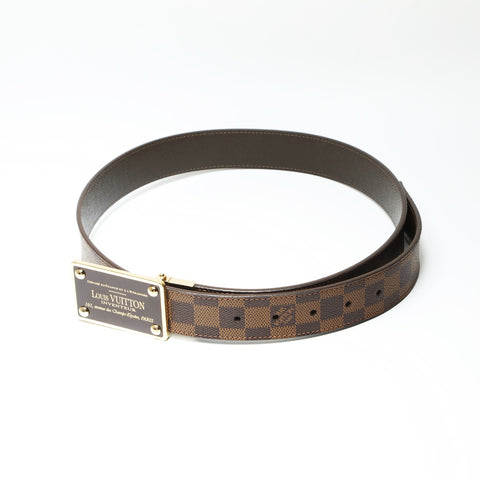LOUIS VUITTON 2010 Damier Centurion Inventour 90/36 belt Brown WS23892