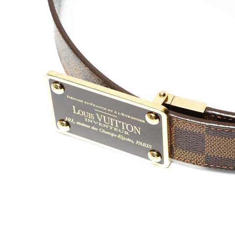 LOUIS VUITTON 2010 Damier Centurion Inventour 90/36 belt Brown WS23892