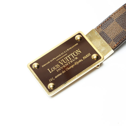 LOUIS VUITTON 2010 Damier Centurion Inventour 90/36 belt Brown WS23892