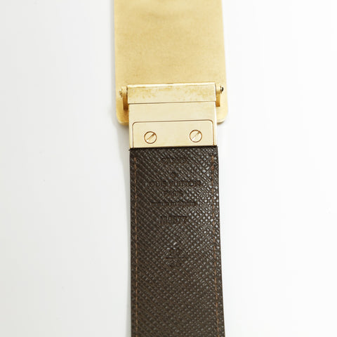 LOUIS VUITTON 2010 Damier Centurion Inventour 90/36 belt Brown WS23892