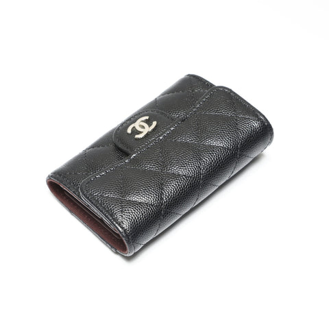 CHANEL No. 31 2021-2022 Classic Flap Matelasse 4-piece Set Key holder  leather black WS23894