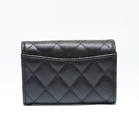 CHANEL No. 31 2021-2022 Caviar Skin Classic Flap Matelasse 4-Row Key holder  black WS23894