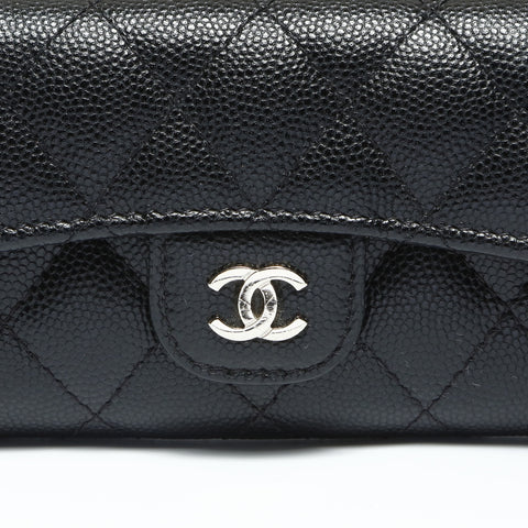 CHANEL No. 31 2021-2022 Caviar Skin Classic Flap Matelasse 4-Row Key holder  black WS23894