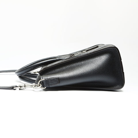 CELINE Leather Nano Luggage 2way Handbag black WS23895