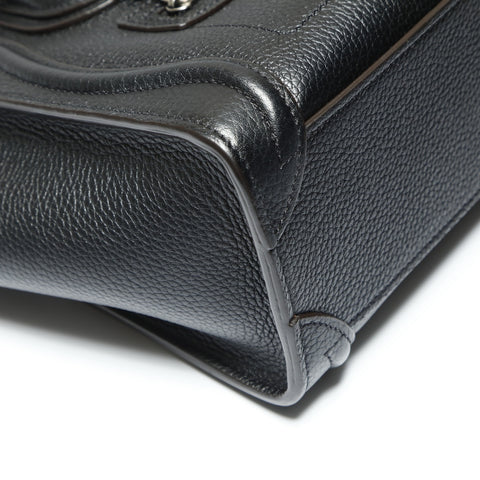 CELINE Leather Nano Luggage 2way Handbag black WS23895