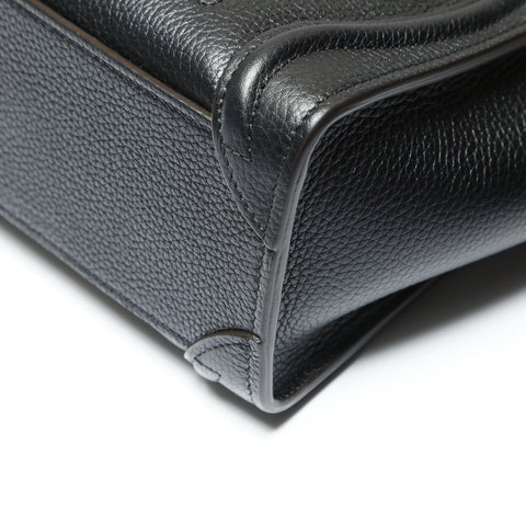 CELINE Leather Nano Luggage 2way Handbag black WS23895
