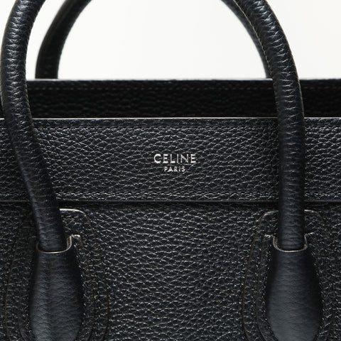 CELINE Leather Nano Luggage 2way Handbag black WS23895
