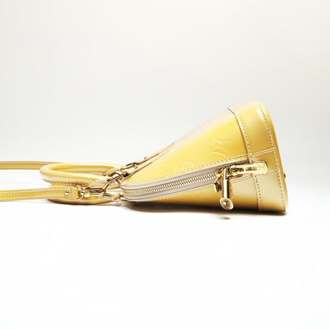 LOUIS VUITTON Vernis Alma BB Handbag yellow WS23898