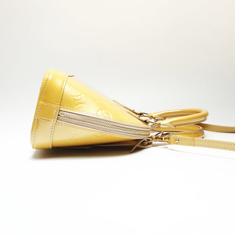 LOUIS VUITTON Vernis Alma BB Handbag yellow WS23898