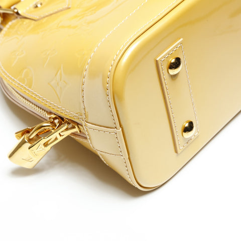 LOUIS VUITTON Vernis Alma BB Handbag yellow WS23898