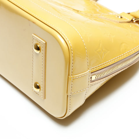 LOUIS VUITTON Vernis Alma BB Handbag yellow WS23898