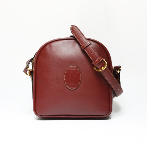 CARTIER Leather camera bag Must Do Shoulder Bag Red WS23899