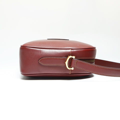 CARTIER Leather camera bag Must Do Shoulder Bag Red WS23899