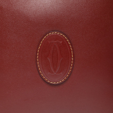 CARTIER Leather camera bag Must Do Shoulder Bag Red WS23899