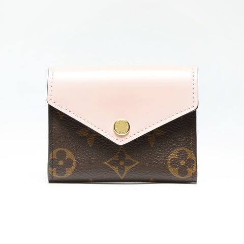 LOUIS VUITTON 2019 Monogram Portefeuille Zoe Tri-fold wallet Brown pink WS23902