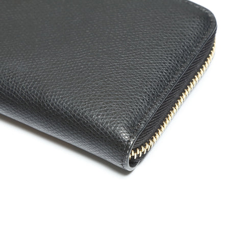 FENDI Leather logo round zip F is Purse black WS23906