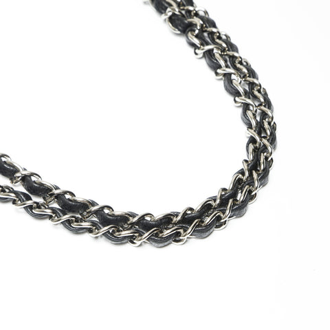 CHANEL 17th series 2012-2013 Caviar Skin Double Flap 9.8" Matelasse Silver Metal Shoulder Bag black WS23908