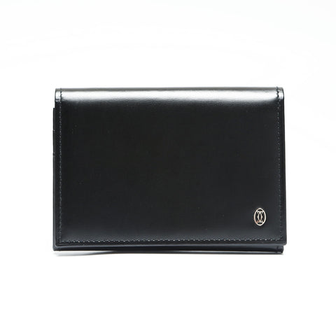 CARTIER leather Card Case black WS23909