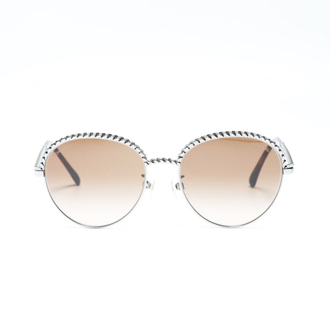 CHANEL Metal Frame Round sunglasses Brown WS23910