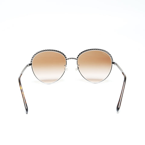 CHANEL Metal Frame Round sunglasses Brown WS23910