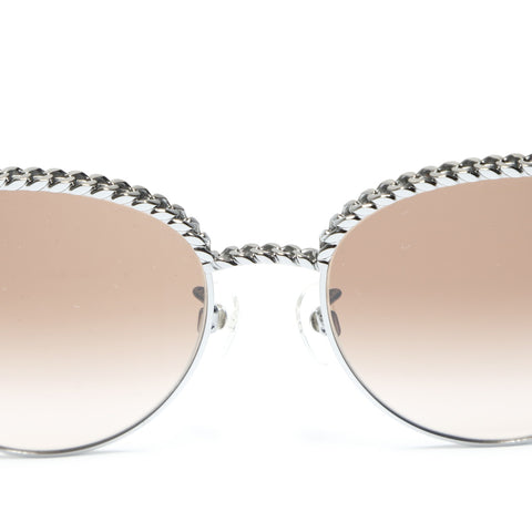 CHANEL Metal Frame Round sunglasses Brown WS23910