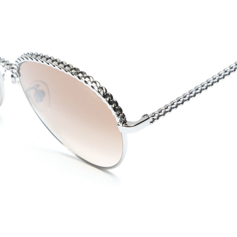 CHANEL Metal Frame Round sunglasses Brown WS23910