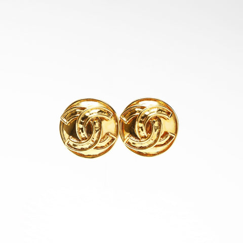 CHANEL 94P 1996 Round COCO Mark Earring gold WS23911