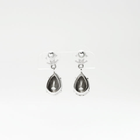 CHANEL COCO Mark Rhinestone Drop Pierce Silver WS23912