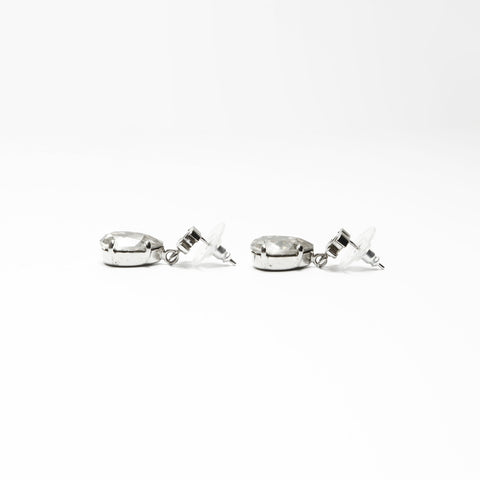 CHANEL COCO Mark Rhinestone Drop Pierce Silver WS23912