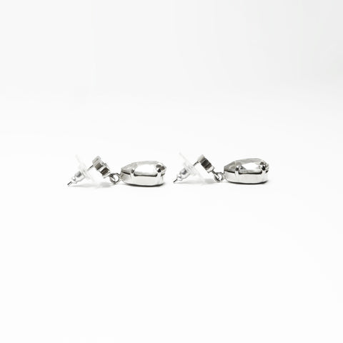 CHANEL COCO Mark Rhinestone Drop Pierce Silver WS23912