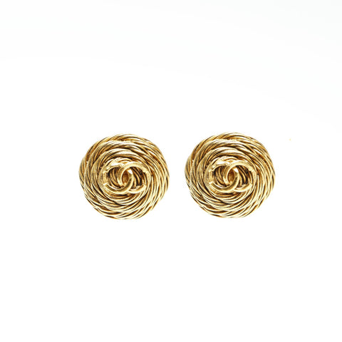 CHANEL 94A 1994 Round COCO Mark Earring gold WS23913