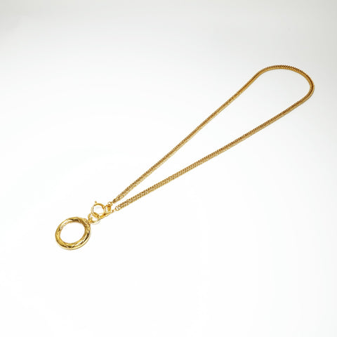 CHANEL 1980s Chain Magnifying Glass Necklace gold WS23914