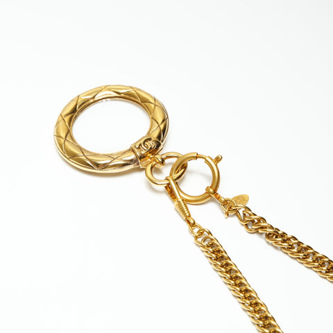 CHANEL 1980s Chain Magnifying Glass Necklace gold WS23914