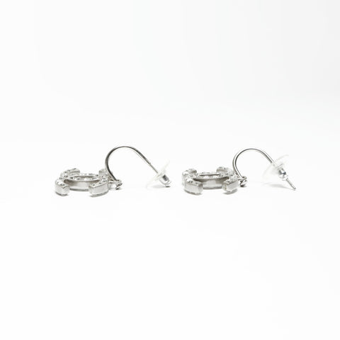 CHANEL 09P 2009 COCO Mark Rhinestone Pierce Silver WS23916