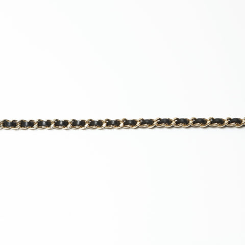 CHANEL B22K 2022 COCO Mark Black Heart Mirror Necklace Gold black WS23918