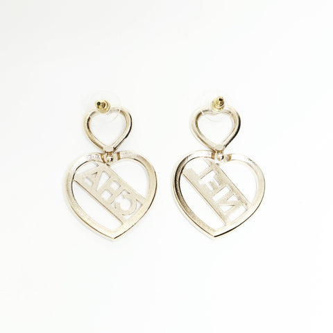 CHANEL 23B 2023 Logo Heart Rhinestone Pierce gold WS23920
