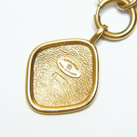 CHANEL 1980s logo plate 31 Rue Cambon Chain Necklace gold WS23921