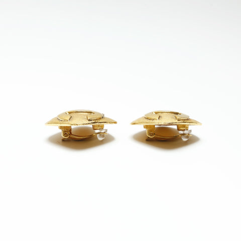 CHANEL 29 1994 COCO Mark Square Earring gold WS23924