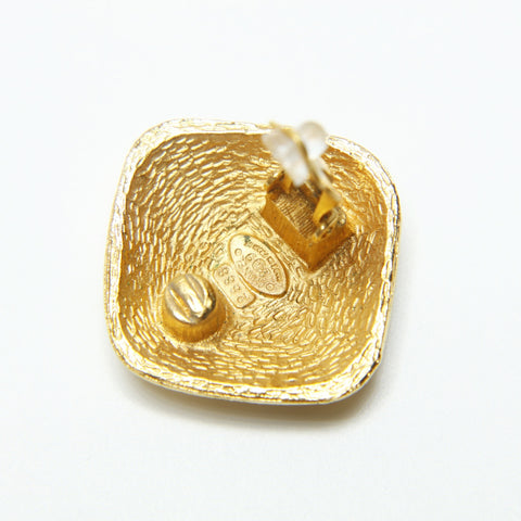 CHANEL 29 1994 COCO Mark Square Earring gold WS23924