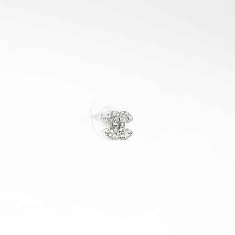 CHANEL 07A 2007 COCO Mark Rhinestone Pierce Silver WS23925