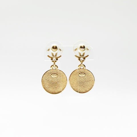 CHANEL 01P 2001 Round Black Star Pierce gold WS23926