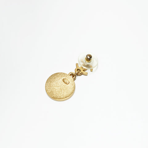 CHANEL 01P 2001 Round Black Star Pierce gold WS23926