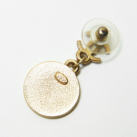CHANEL 01P 2001 Round Black Star Pierce gold WS23926