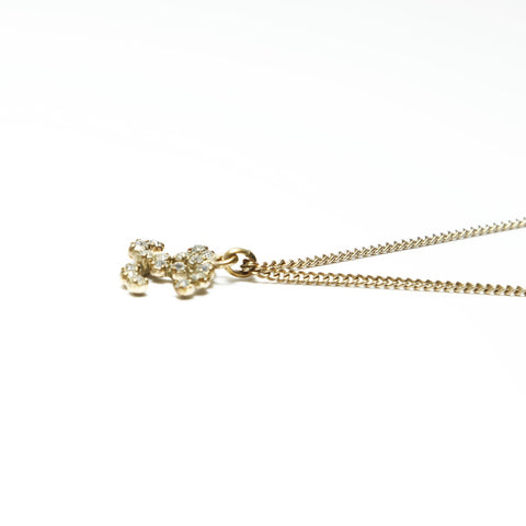CHANEL 05V 2005 COCO Mark Rhinestone Necklace gold WS23927