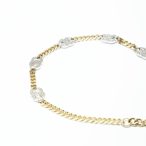 CHANEL B21A COCO Mark Rhinestone Chain 2021 Choker Necklace gold WS23928